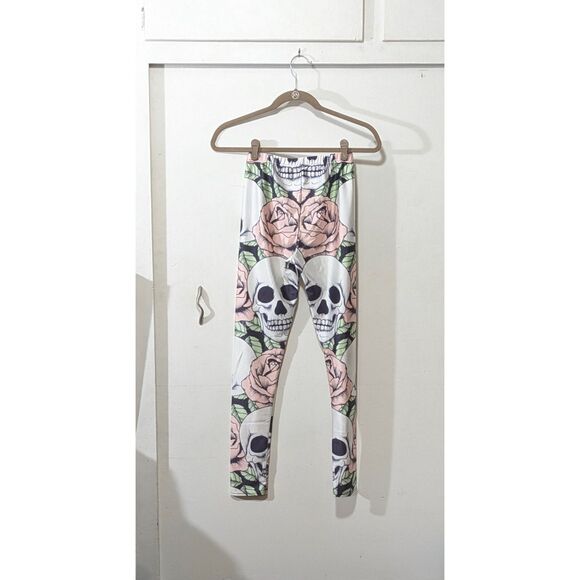 Lotus Leggings Pants - Skull and Roses - Lotus Leggings sz. S